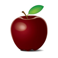 fresh red apple isolated on white background