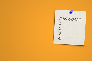 new year 2019 concept, 2019 goals list 