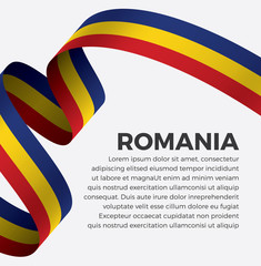 Romania flag, vector illustration on a white background