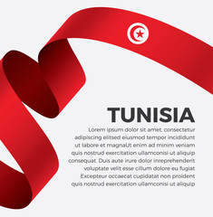 Tunisia flag, vector illustration on a white background