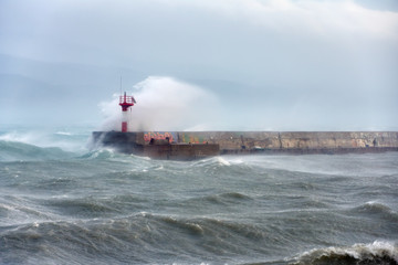 Hurricane storm in the Black Sea