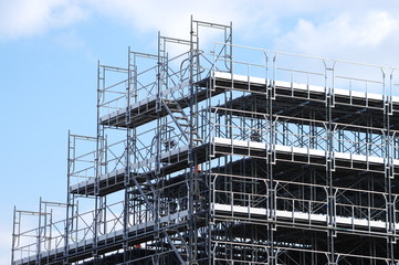工事現場の足場