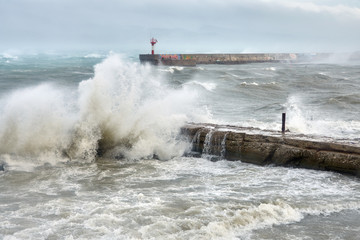 Hurricane storm in the Black Sea