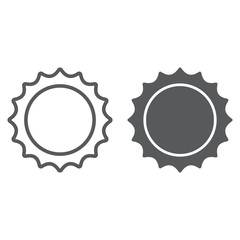Sun line and glyph icon, cosmos and space, solar sign, vector graphics, a linear pattern on a white background.