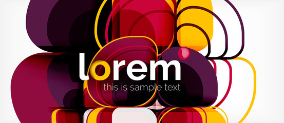 Abstract background - geometric multicolored round shapes composition. Trendy abstract layout template for business or technology presentation