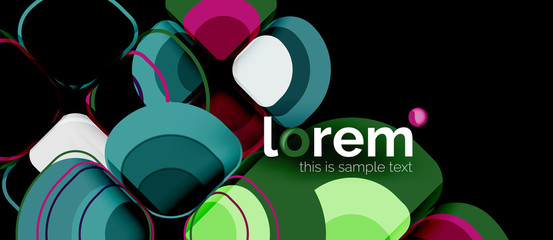 Round triangles geometric shapes composition