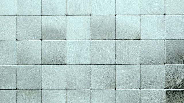 Metal surface consisting of square plates.
