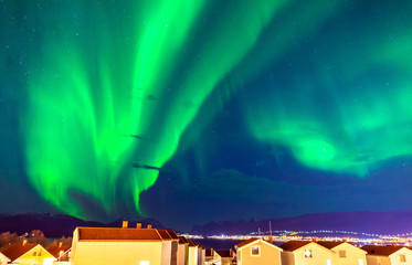 The polar lights in Norway. Tromso