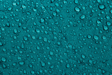 Rain water drops on an umbrella