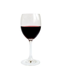 Glass of red wine on a white background. Alcohol concept bacground.  