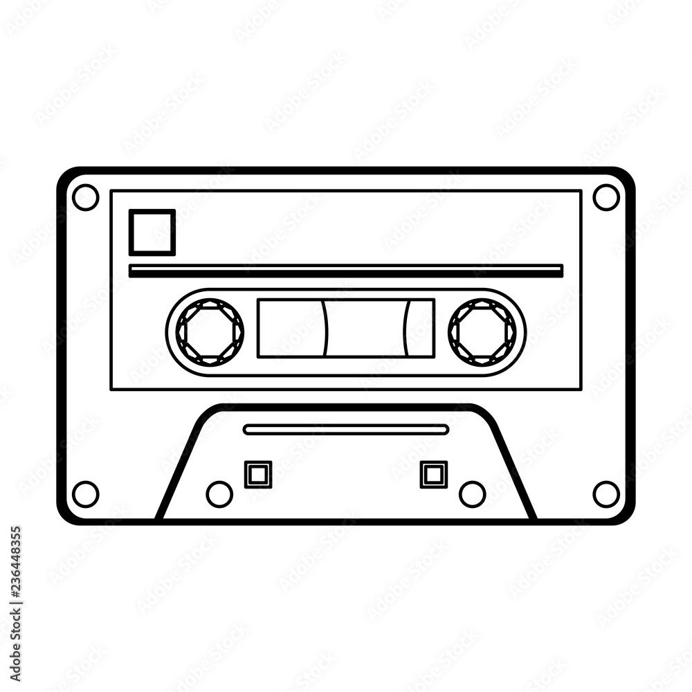 Canvas Prints old music cassette tape black and white