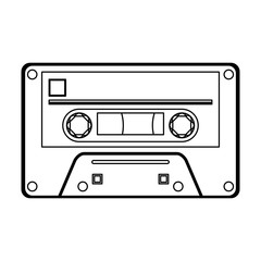 Old music cassette tape black and white