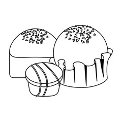 Set of chocolates black and white