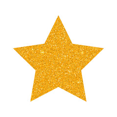 Glitter golden star vector isolated on white background. Christmas star, sparkly decoration. Golden 