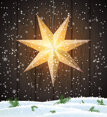 Swedish Christmas star, seasonal shining window decoration