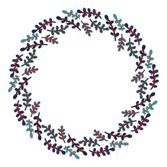 Christmas Wreath with Round Frame for Cards Design Vector Layout with Copyspace Can be use for Decorative Kit, Invitations, Greeting Cards, Blogs, Posters, Merry Christmas and Happy New Year.