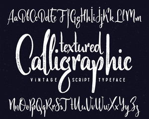 Textured calligraphic script font