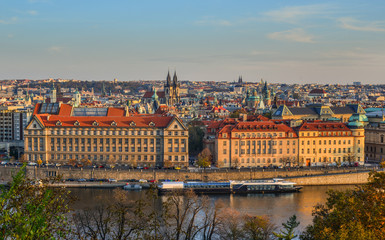 Aerial view of Prague, Czechia