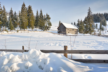 Fototapeta na wymiar Winter in Transylvania - the Apuseni Mountains