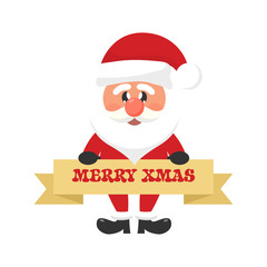 cartoon christmas santa claus and christmas sign