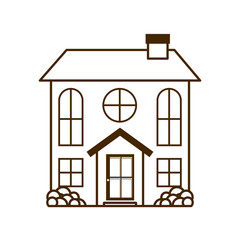 house with garden isolated icon