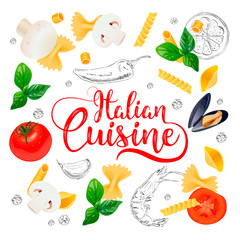 Italian cuisine background.
