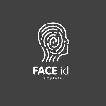 Face Id White Logo Black Background