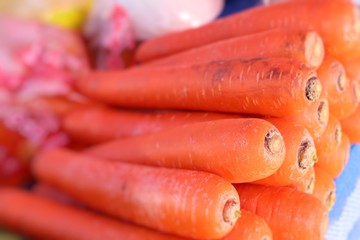 fresh carrot in the market
