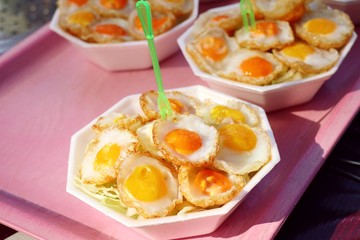 Quail eggs at street food