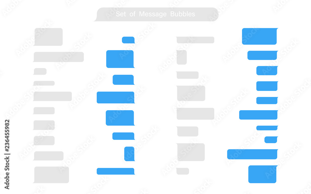 Canvas Prints set of messages bubbles in flat design. chat icons. messages phone template