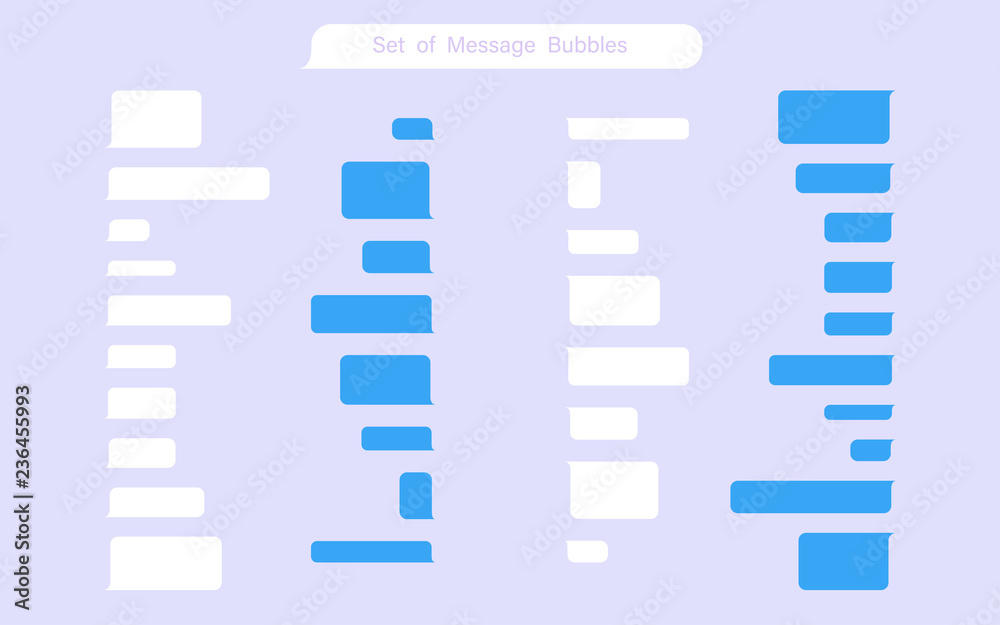Canvas Prints set of messages bubbles in flat design. chat icons. messages phone template