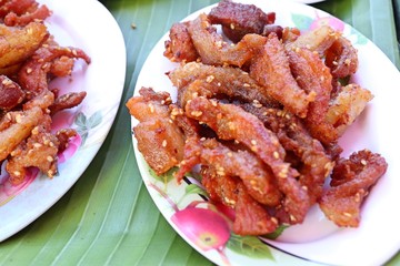 Fried pork at street food