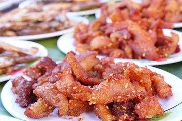 Fried pork at street food