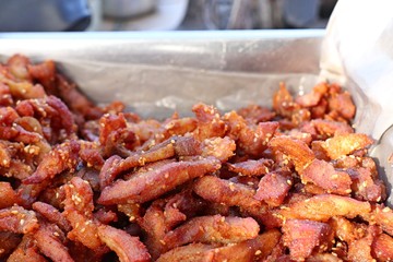 Fried pork at street food