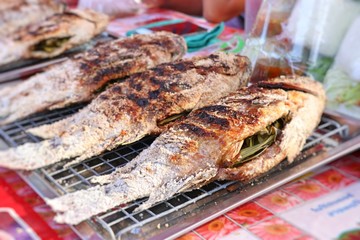 Fish grilled salt at street food