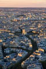 Aerial view of the Arc de Triomphe, Paris