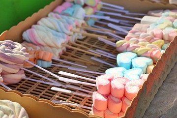 sweet marshmallow at street food