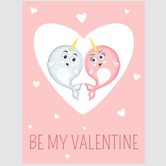 Be my valentine event card in cartoon style © dima_oris
