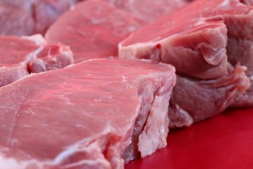 fresh pork meat in market