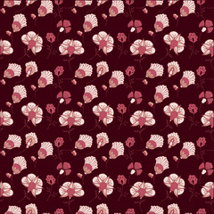 Seamless background pattern.Retro stylized flower pattern - illustrator. 