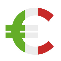 Italy, italian economy and Eurozone with Euro currency - European country and money - fiscal policy, financial budget of European Union member state. Vector illustration