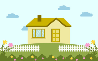Obraz na płótnie Canvas coloring home sweet home vector illustration design for kids park 