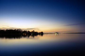 sceneric sunset at reservoir