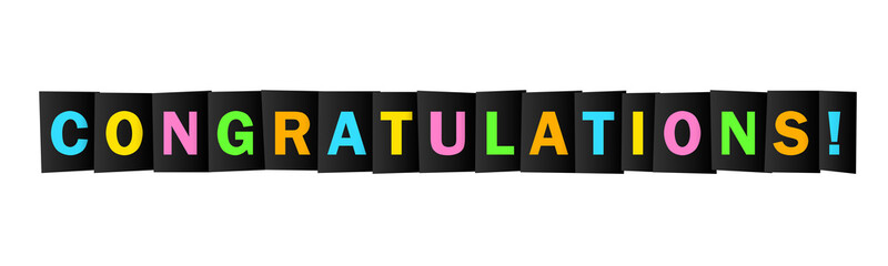 CONGRATULATIONS! Bright and Colorful Typography Banner