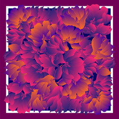 Card, bandana print, kerchief design, napkin. Dark blue beige ornate pattern on pastel vlue. Ready for print.