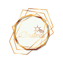 golden frame with label merry christmas