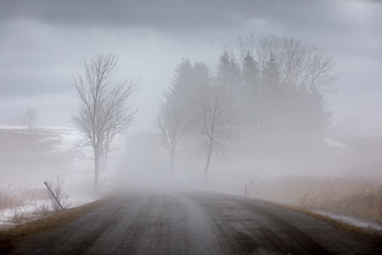 Foggy Road, Mohawk Valley, New York State, USA