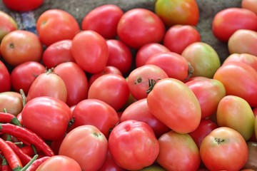 Fresh tomatoes in market.