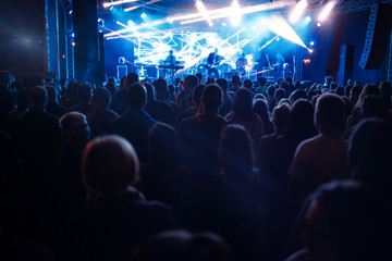 Fototapeta na wymiar crowd at concert - summer music festival