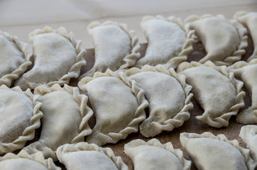 dumplings on the board